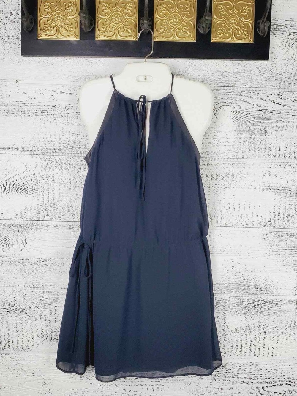 Zara Trafaluc Women’s Strappy Mini Dress Navy Blue